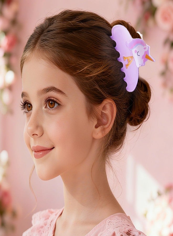 مشابك شعر فوهوفو للبنات - هدايا عيد الميلاد للبنات، مشابك شعر متينة بتصميم يونيكورن لطيف، هدايا عيد الميلاد للبنات من عمر 6 إلى 12 سنة، حرف B - Image 2